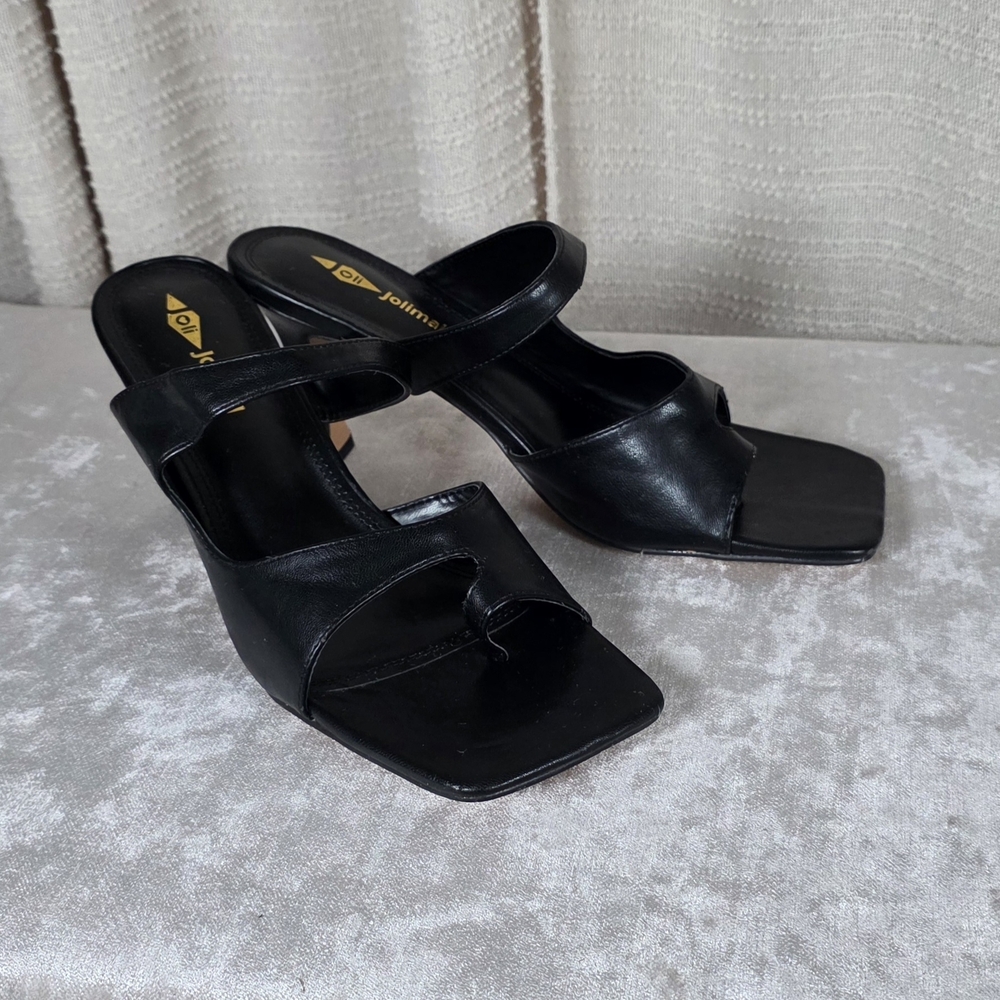 Jolimall Chic Black Women's Heels - Picture 3 of 9